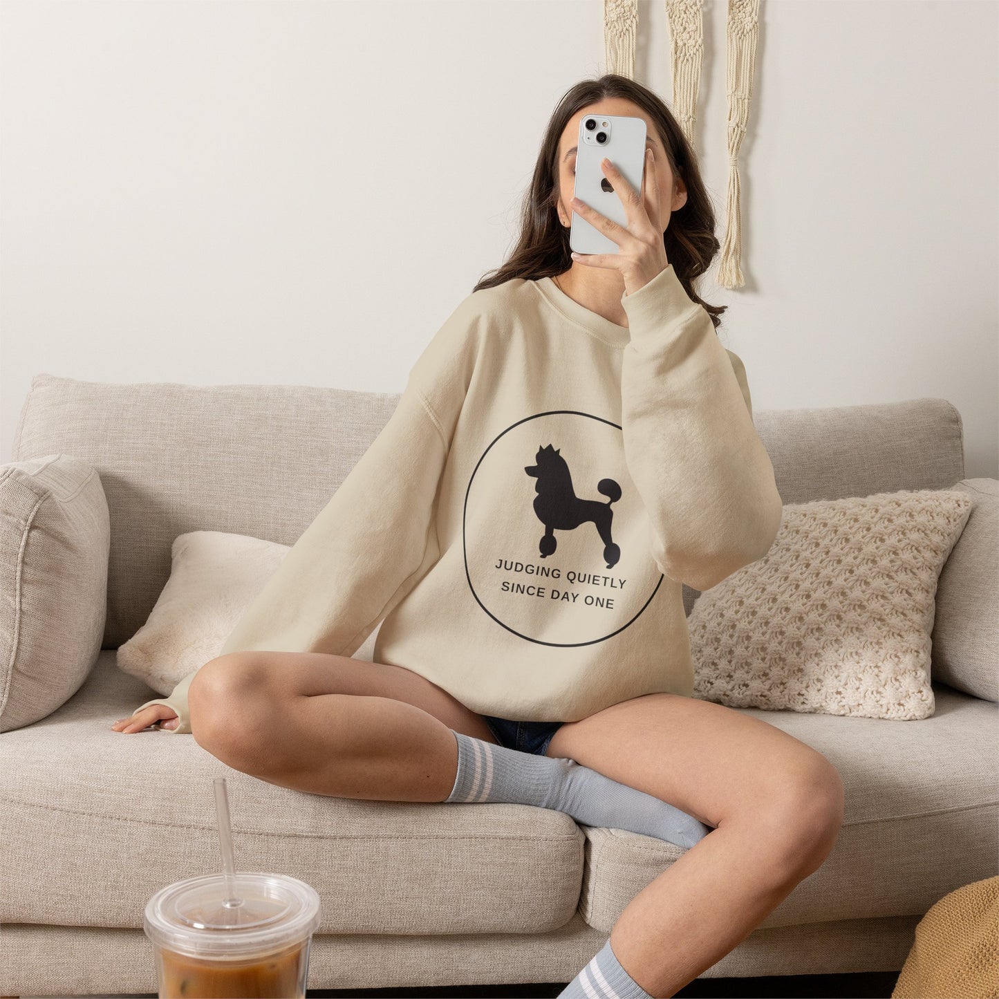 Judging Quietly Poodle Crewneck