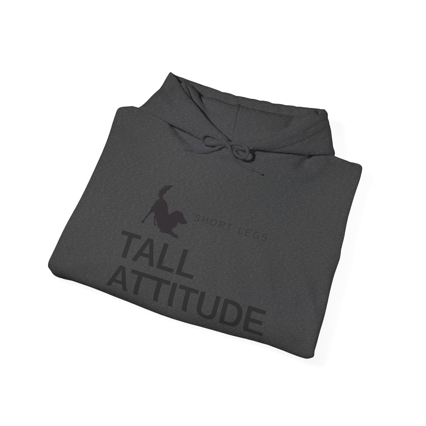 Tall Attitude Hoodie — "Short Legs, Tall Attitude" Graphic Pullover