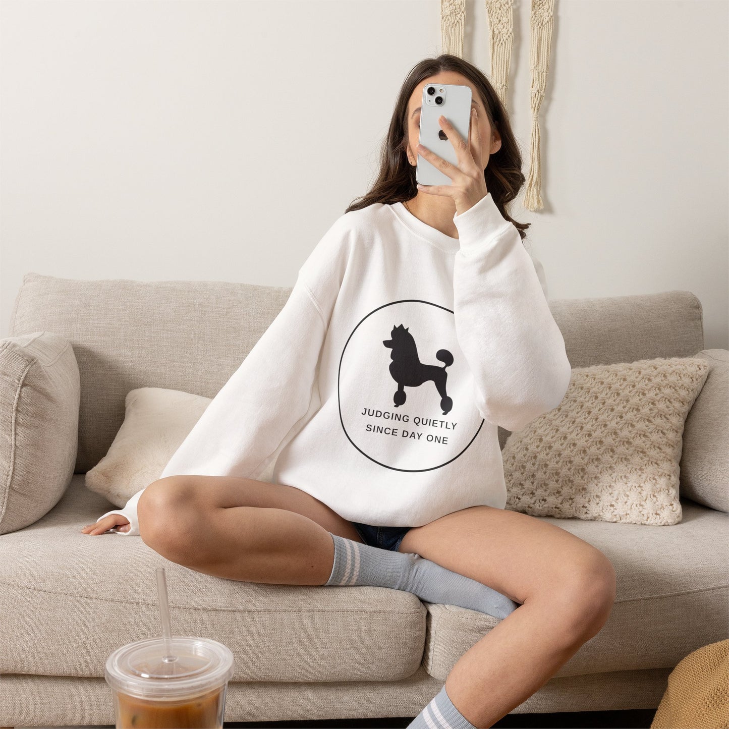 Judging Quietly Poodle Crewneck