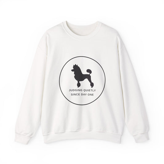 Judging Quietly Poodle Crewneck - animal silhouette, birthday pet gift